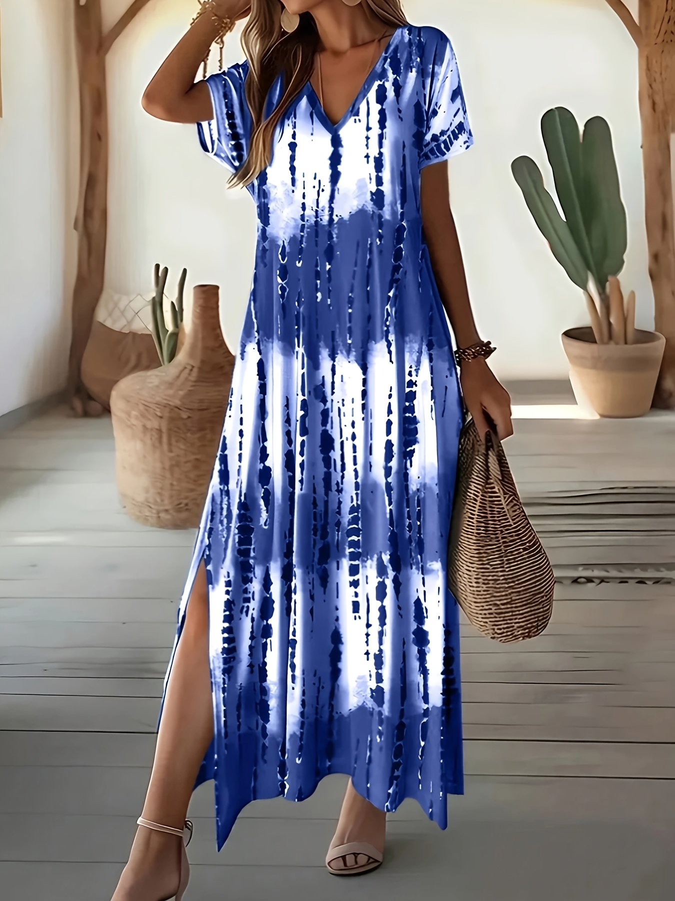 sachin and babi light blue dress flower-light Blue Women's Long Sleeve Loose Plain Maxi Dresses Casual Long  Dresses with Pockets