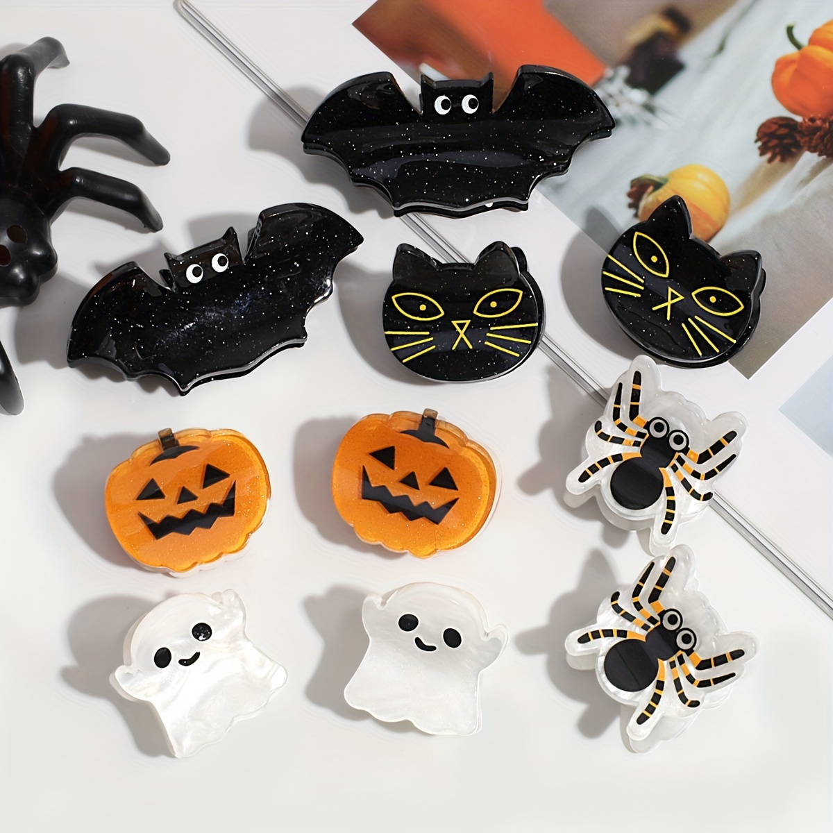 

10pcs Halloween Set - Bat, & - & Plastic Accessories For Women And