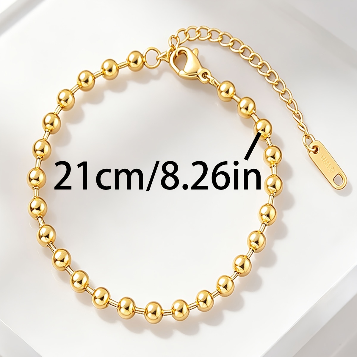 Unisex 18K Golden Plated Bead Pendant Bracelet