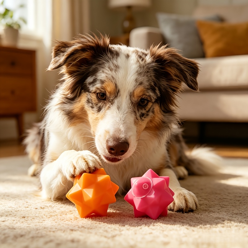 2pcs Pet Dog Chew Sound Toy, Fun Exploding Planet Design