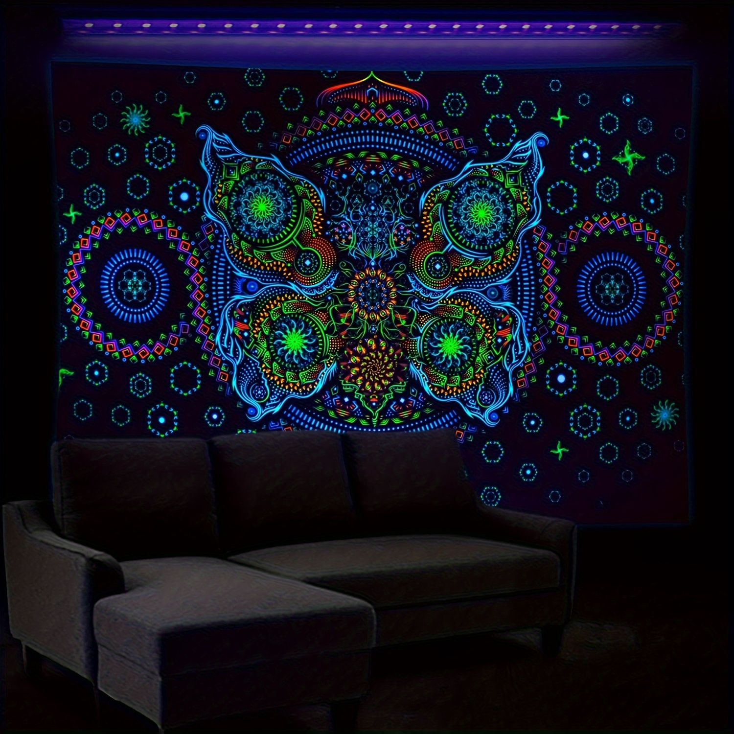 

Blacklight Uv Reactive Abstract Butterfly Wall Tapestry - Your Living Room, Bedroom, Dining Room, Nursery, Or Office Decor With Home Art A Dark Party Décor