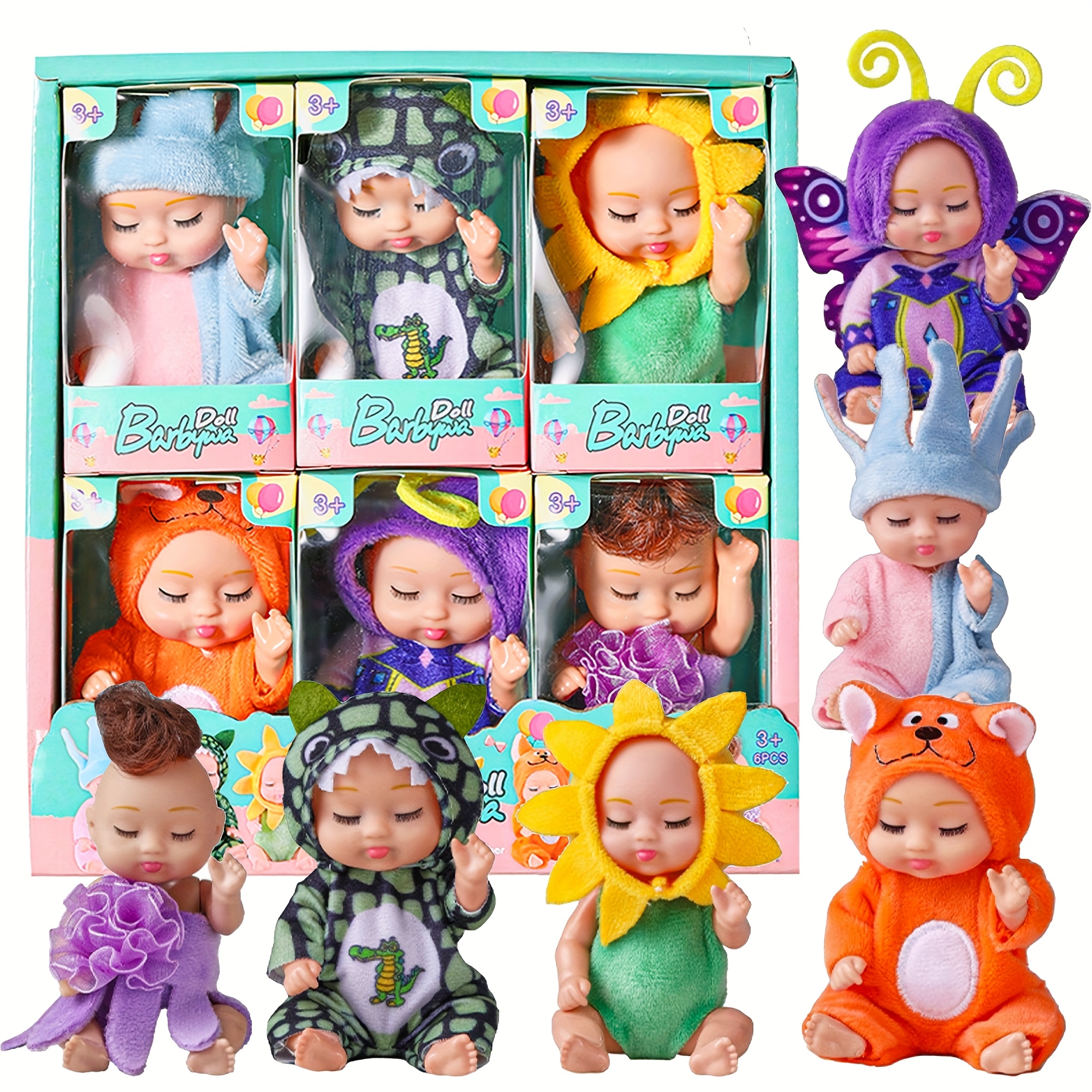 6pcs inch mini baby dolls playset lifelike realistic baby Temu