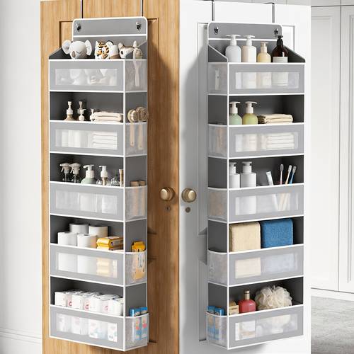 5 tier storage box door storage box hanging door storage box with 5 large capacity pockets anti tilt 44 pound load back of door storage box for bedroom bathroom pantry room storage and collection use over the door pantry organizer