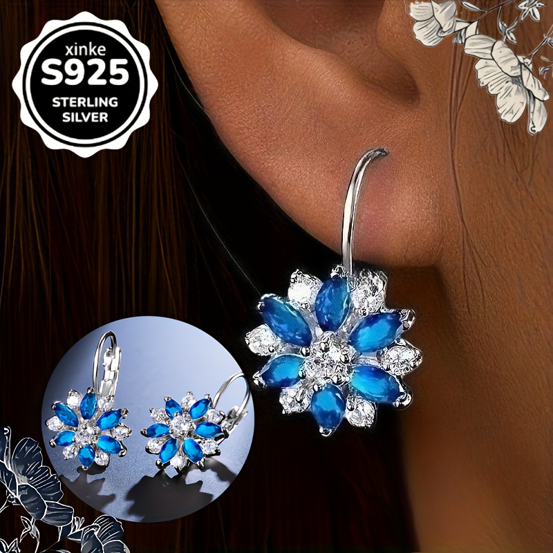  925   and white snowflake hoop drop earrings featuring luxurious   designs   styles suitable for   a versatile piece of jewelry   everyday wear making it an   for birthday gifts and Product details 0