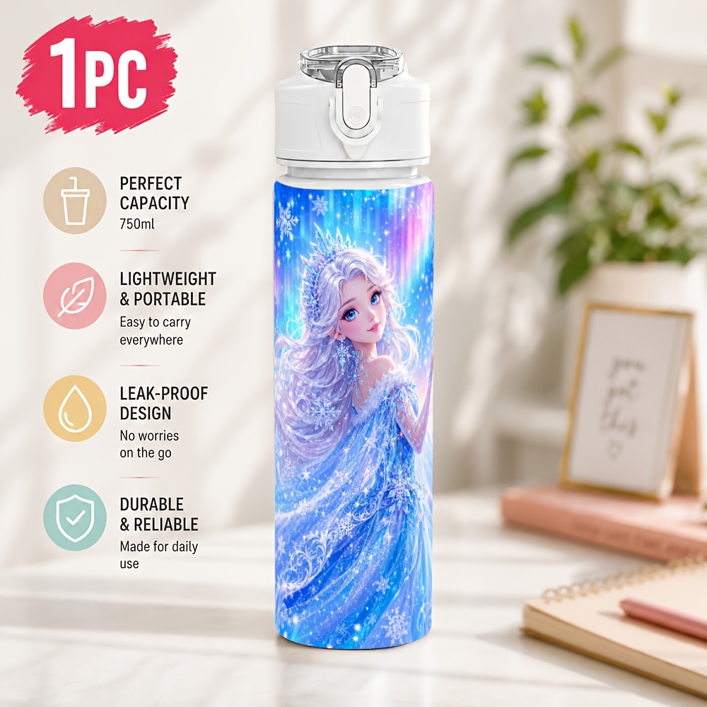 TEMU 1pc Plastic Car Water Bottle, Bag Friendly, Fall Winter Ready, 750ml Portable Water Bottle With Leak-resistant Lid, One-hand Operation, Pop-up