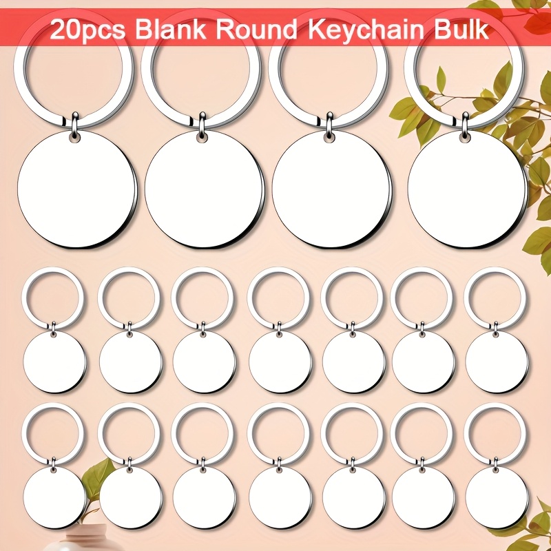 20pcs Of 1.18-inch Round Stainless Steel Keychain Blanks Suitable For Engraving