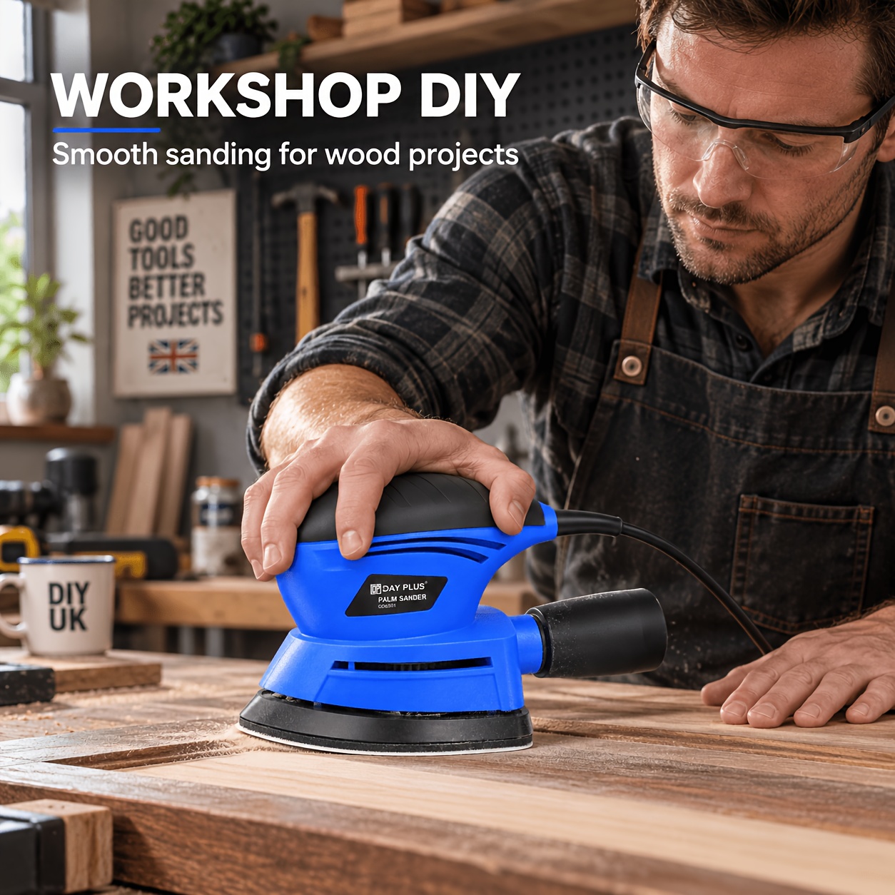 Image of 180-watt Detail Sander With 1500/minute Speed. Includes 6pcs Sandpaper Sheets And Built-in Dust Collection. Suitable For Wood And Surfaces