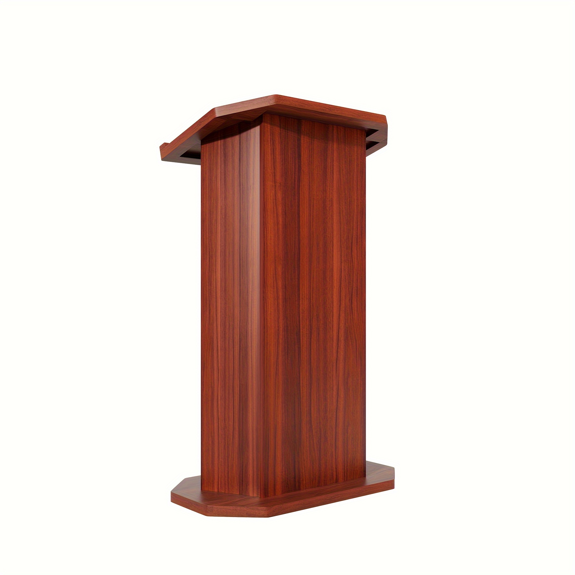 

Wooden Podium Stand, Lectern Podium Stand Portable Standing Laptop Desk, Wooden Lectern With Storage Shelf, Large Countertop Suitable For Churches/classrooms/office, 27.5 ×17.7" Black/ Red