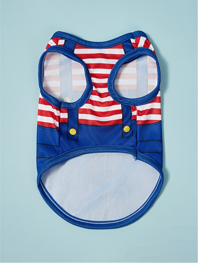 1pc pet cat and dog cartoon stripe print comfortable cool breathable harness vest Product details 3