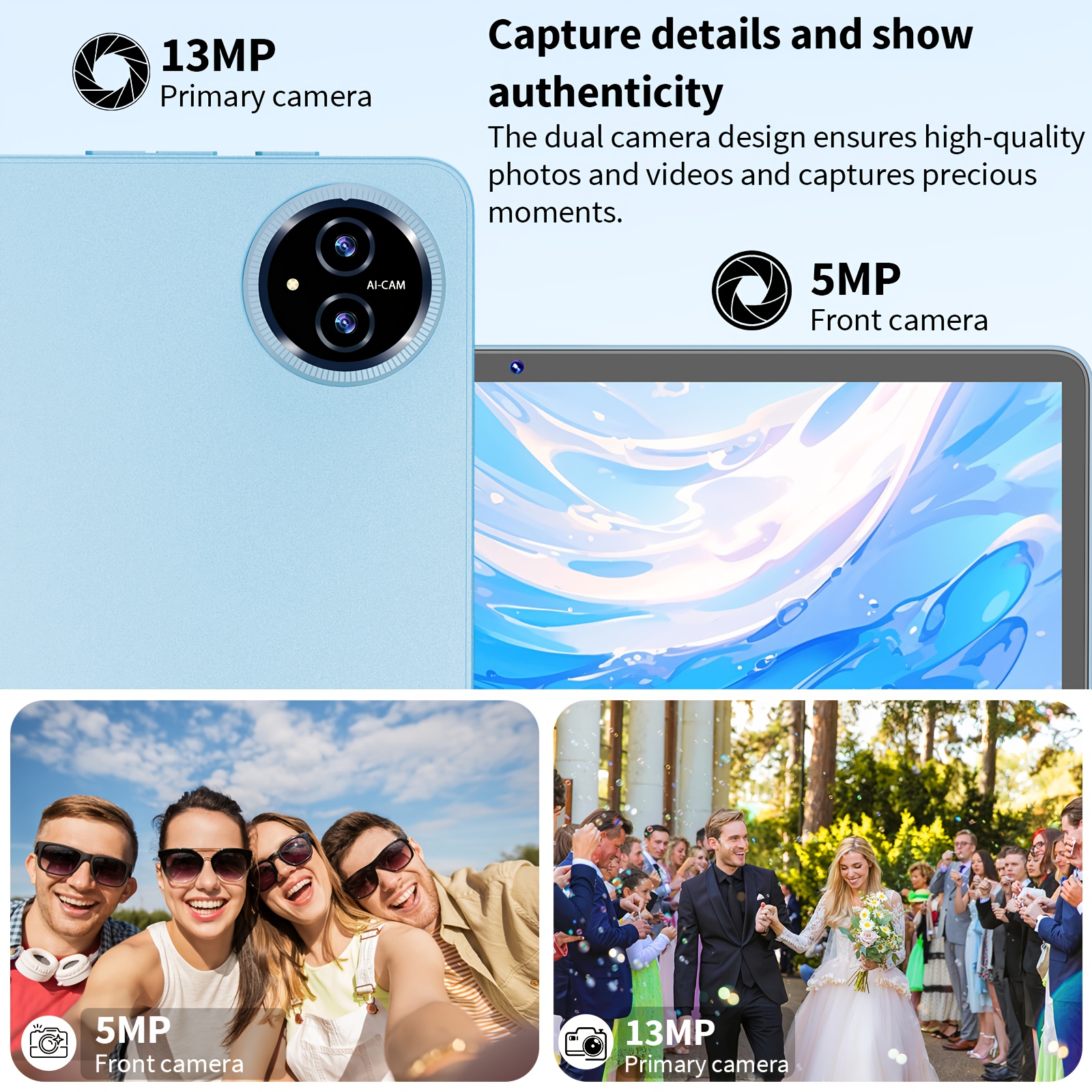 QDDQ Android 15 Tablet heeft een 11-inch display, 256GB opslag en 24GB aan RAM (6GB plus 18GB uitbreidbaar). Het heeft een 8000mAh batterij, dubbele camera's van 13MP en 5MP, een HD IPS touchscreen en Wifi-connectiviteit.