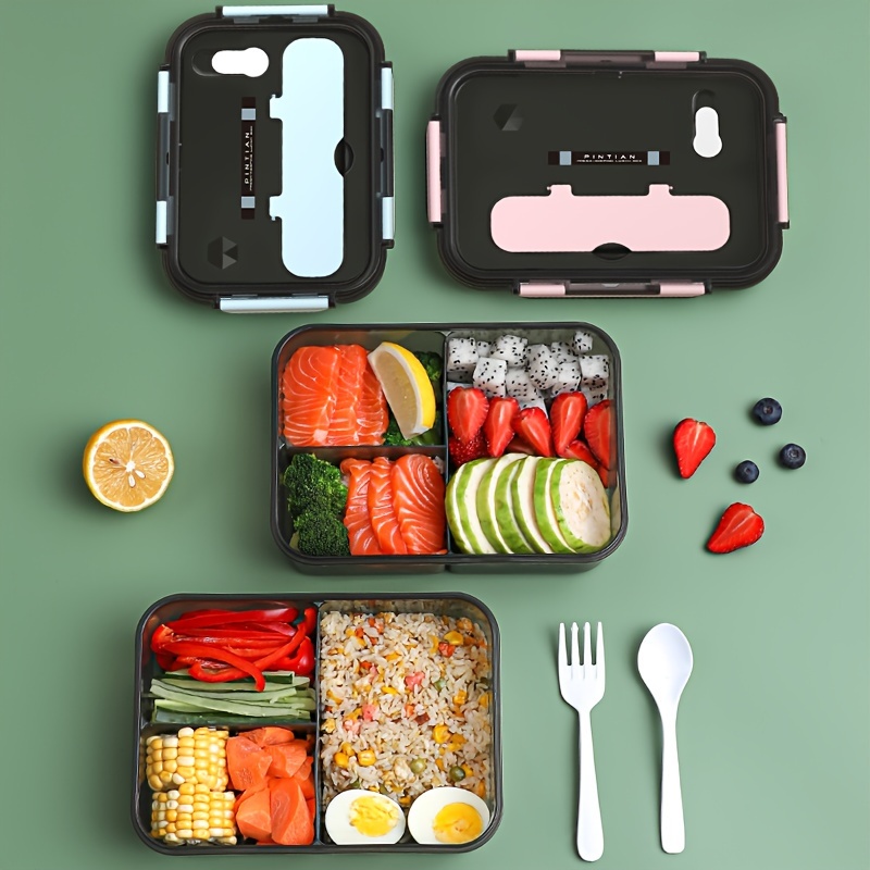 

1pc, Leak-proof Double-layered Lunch Box - Large Capacity, Microwave Safe, Work Or School