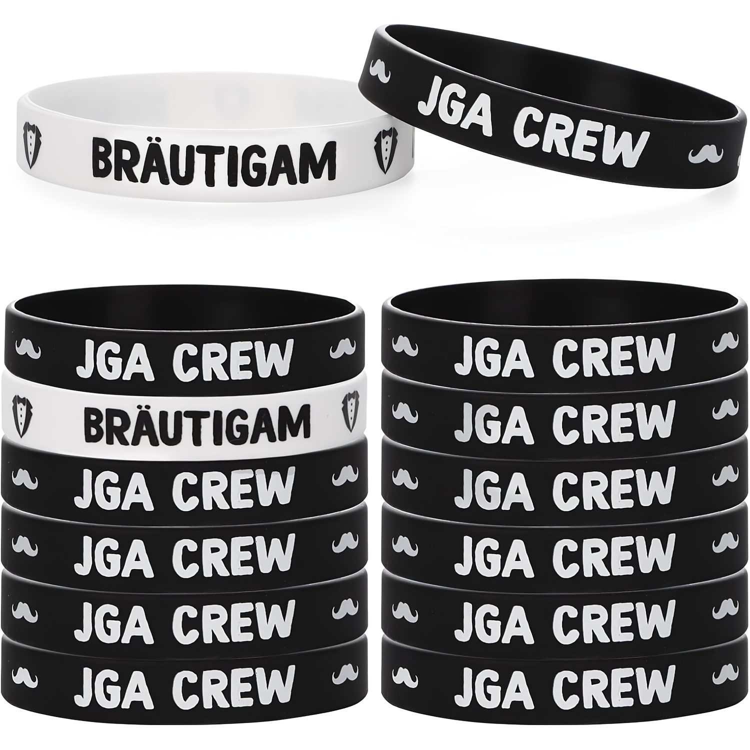 Image of Gift For Her/him 12pcs/pack Shop Wedding Bracelets For Men - Groom & Bachelor Party Wristbands, Suitable For Wedding Celebration Accessories, Team Gifts, Decorations