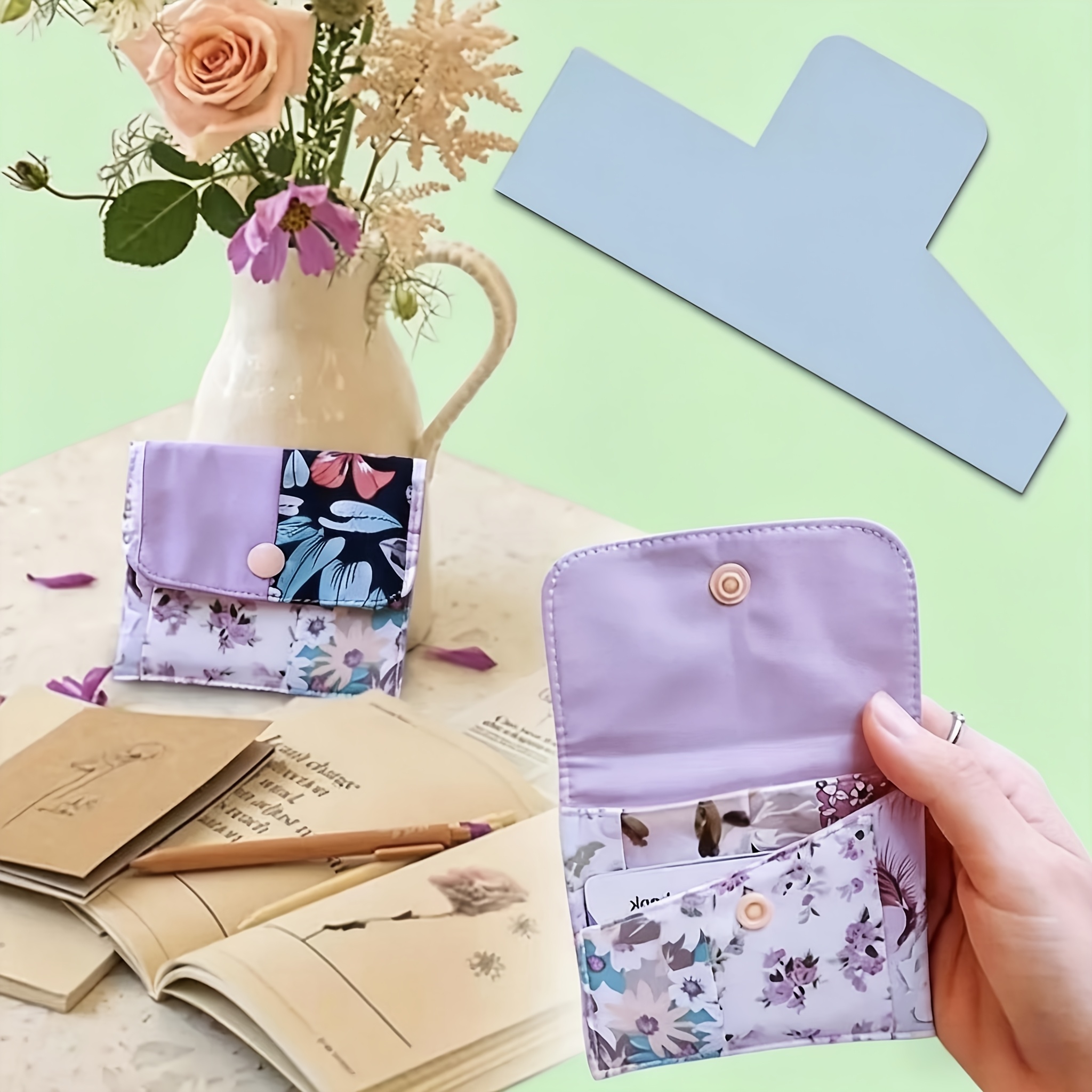 TEMU 3 pezzi di modelli per portafoglio a , modelli artistici per decorazioni, modelli riutilizzabili per disegno, applicabili per artigianato a ,