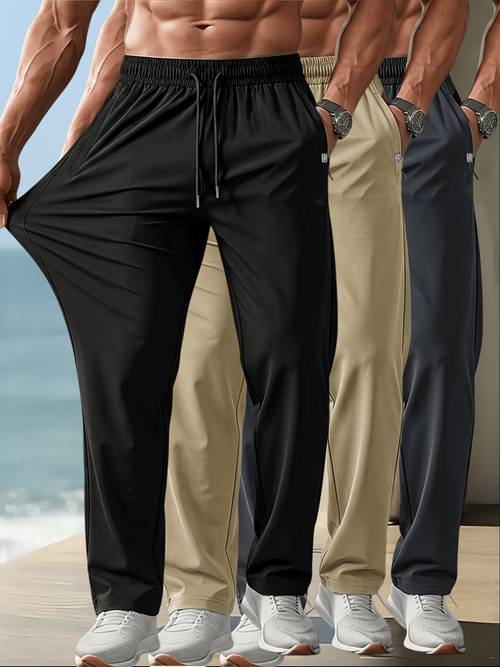 imagen del artículo pantalones refrescantes de fibra para hombre - pantalones de pierna de rápido y resistentes a las , y transpirables, adecuados para gimnasio, desplazamientos y uso casual, de y elasticidad, para (lavables a
