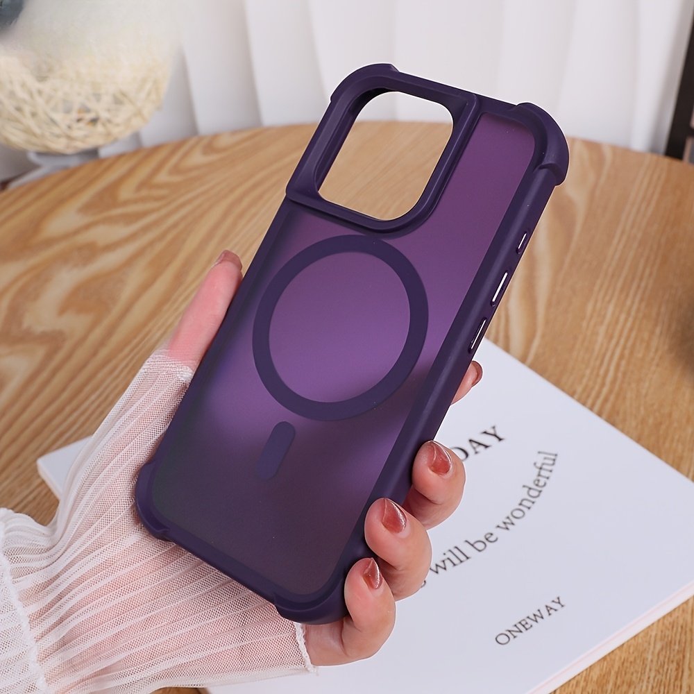 Phone Case: Luxury Matte Clear Four-Corner Skin-Feel Magnetic Phone Case for iPhone 16 15 14 13 12 11 Pro Max Plus Soft Back Cover