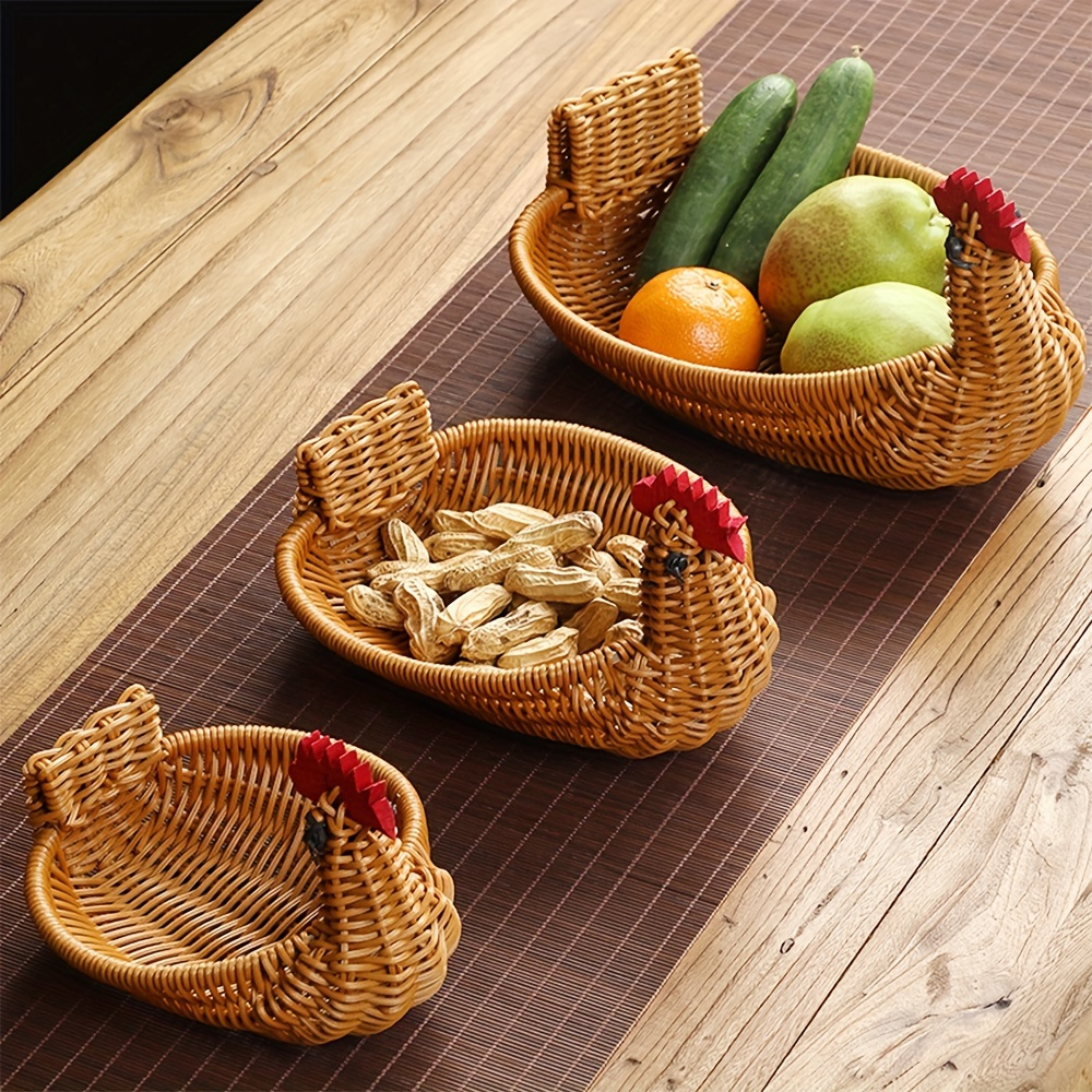 Boho Boat shaped Woven Fruit Basket Durable Storage Dessert - Temu