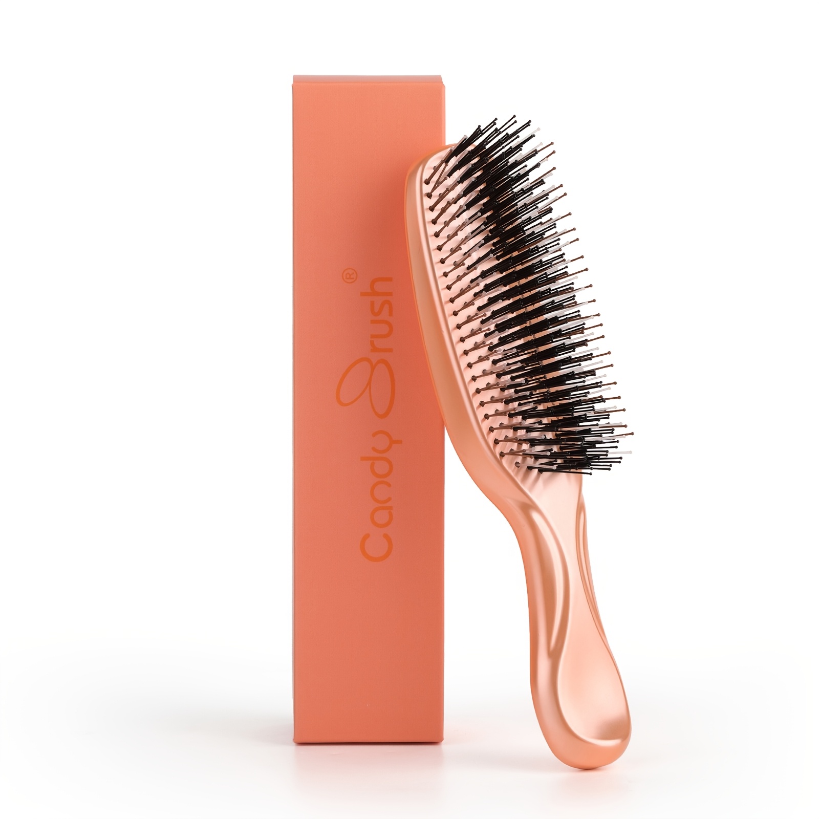 TEMU 1pc Of Electroplated Hair Comb Designed For Scalp Massage, Featuring An Air Cushion And Anti-static , Packaged In A Gift Box
