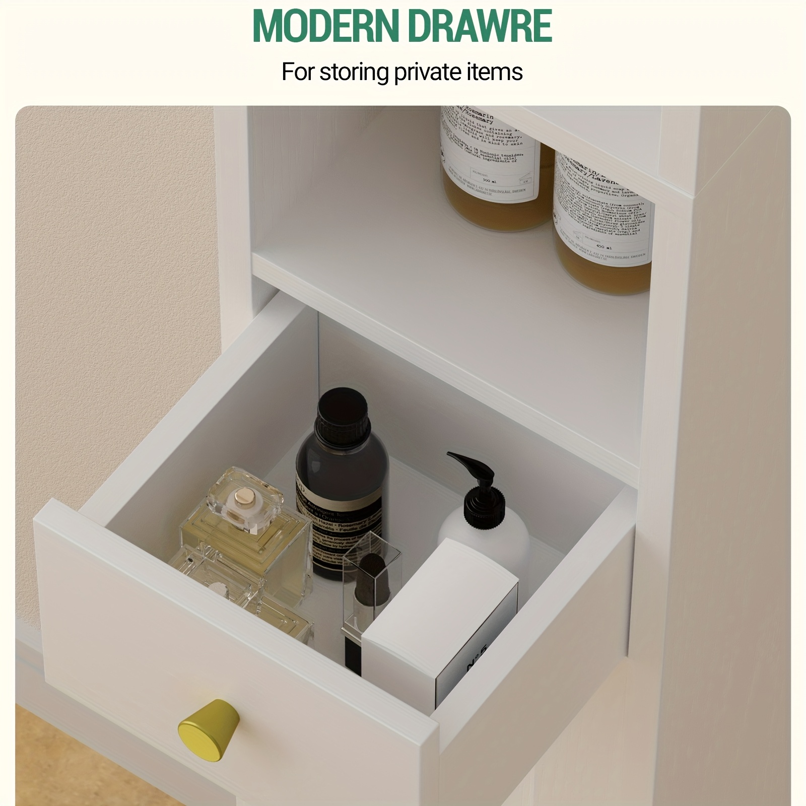Tall Bathroom Cabinet with Adjustable Shelf and Drawer