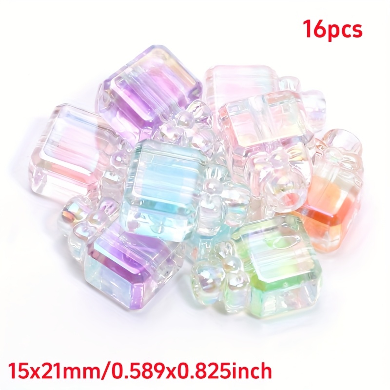E-shop 16 Stück Multicolor Parfümflaschen 15X21mm Bead-In-Bead Acryl Mode Armband Halskette Anhänger Deko Perlen Geschenk