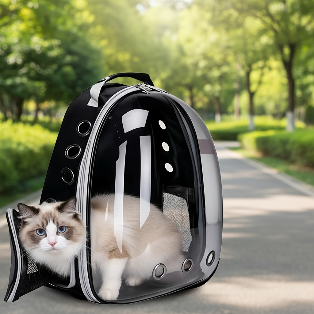 TEMU 1 Space Capsule Pet Backpack - Breathable Clear Travel Container, Suitable For Cats And Small Dogs, With Zipper, Portable, Suitable For , ,