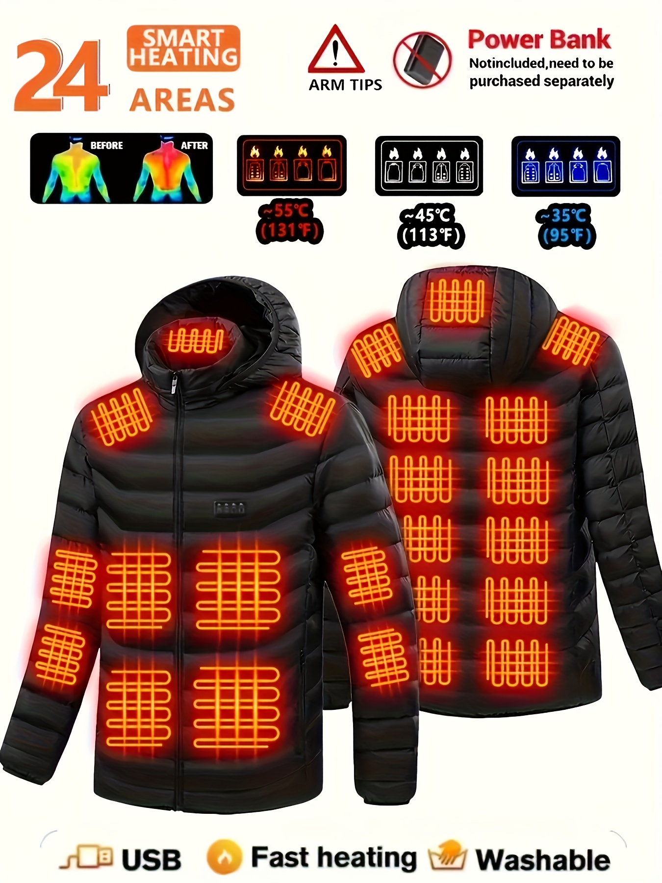 Men's Heated Coat for Couples