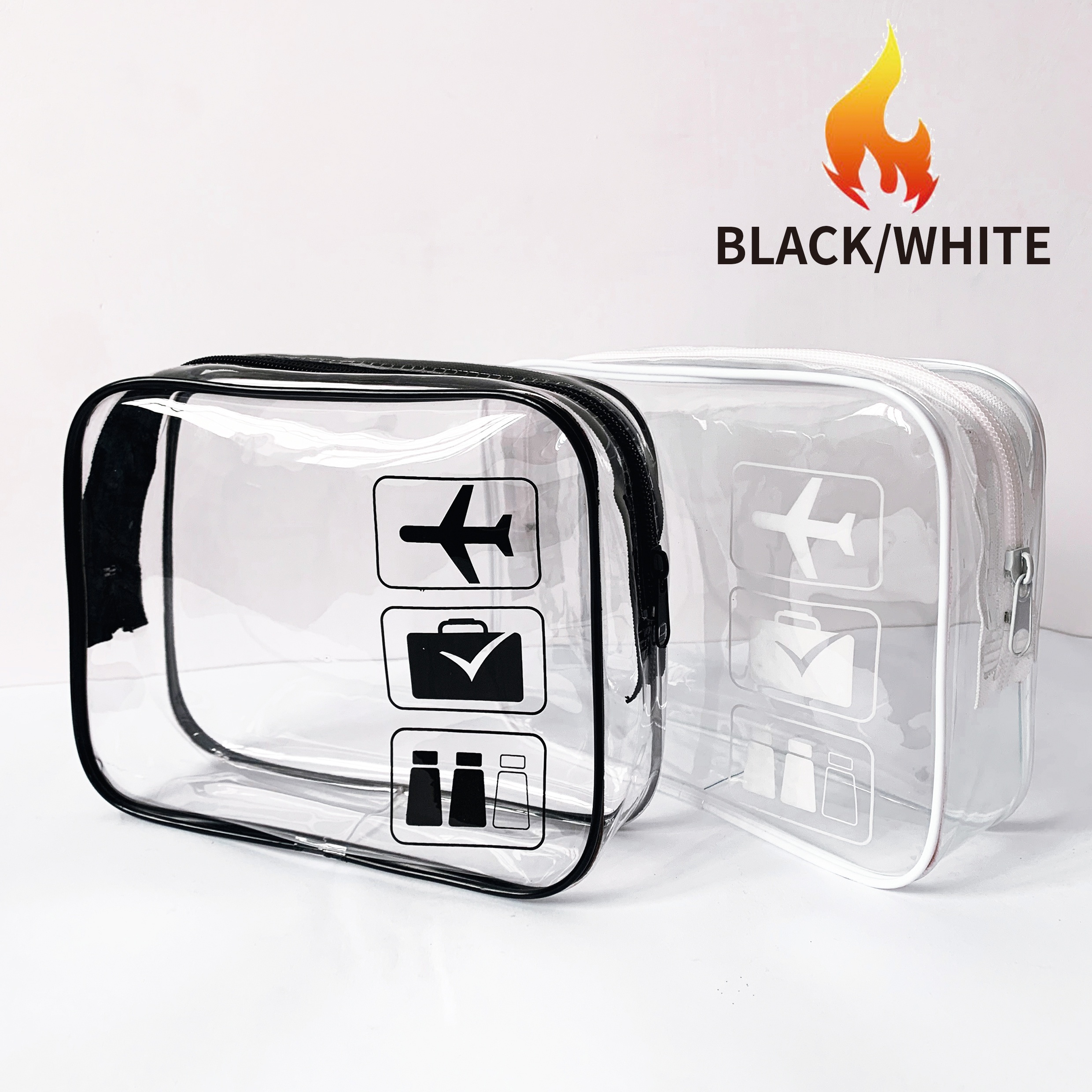 

Tsa Approved Clear Travel Bag: Lightweight, Zip Closure, Pvc Material, Suitable For Carrying Makeup And Toiletries