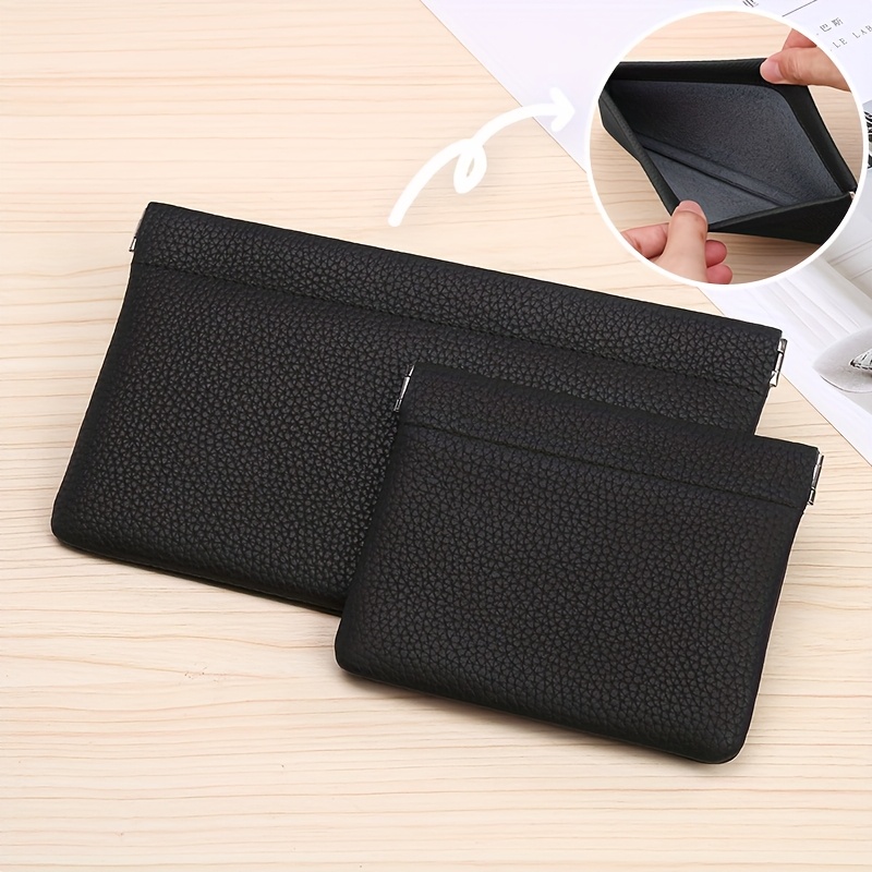 Image of 2pcs Set: Women's Full-grain Leather Long Wallet, Cosmetic Bag, Coin Purse & Organiser Minimalist & Vintage Style Clutch Bag Perfect Gift For Halloween, Christmas & Thanksgiving