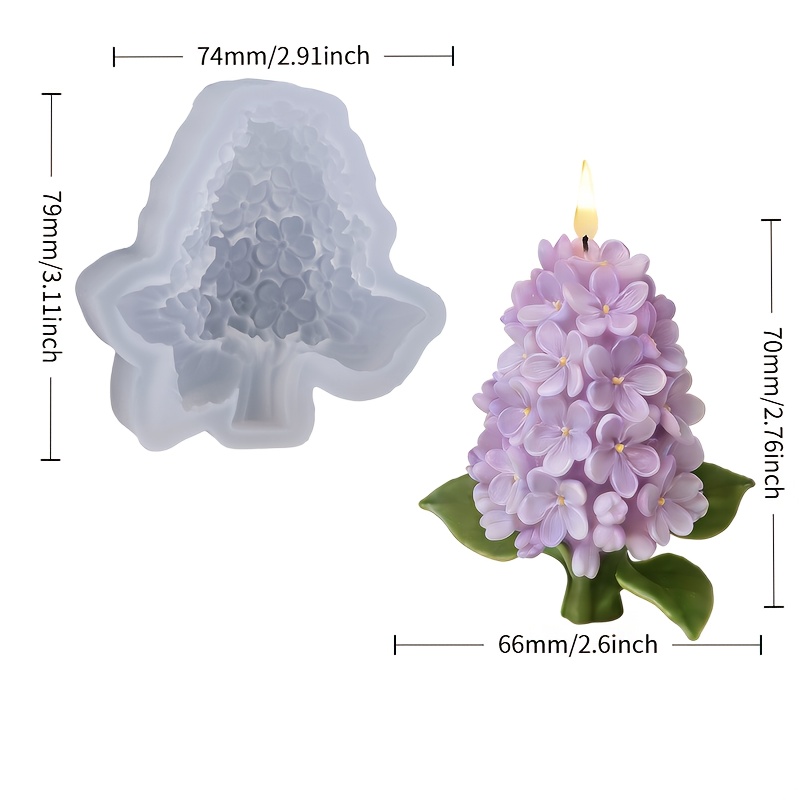 E-shop Harzgussformen, Elegante Lavendel Silikonform, Klare florale Textur und kompakte Größe, Einfaches Entformen und formstabil, Geeignet für