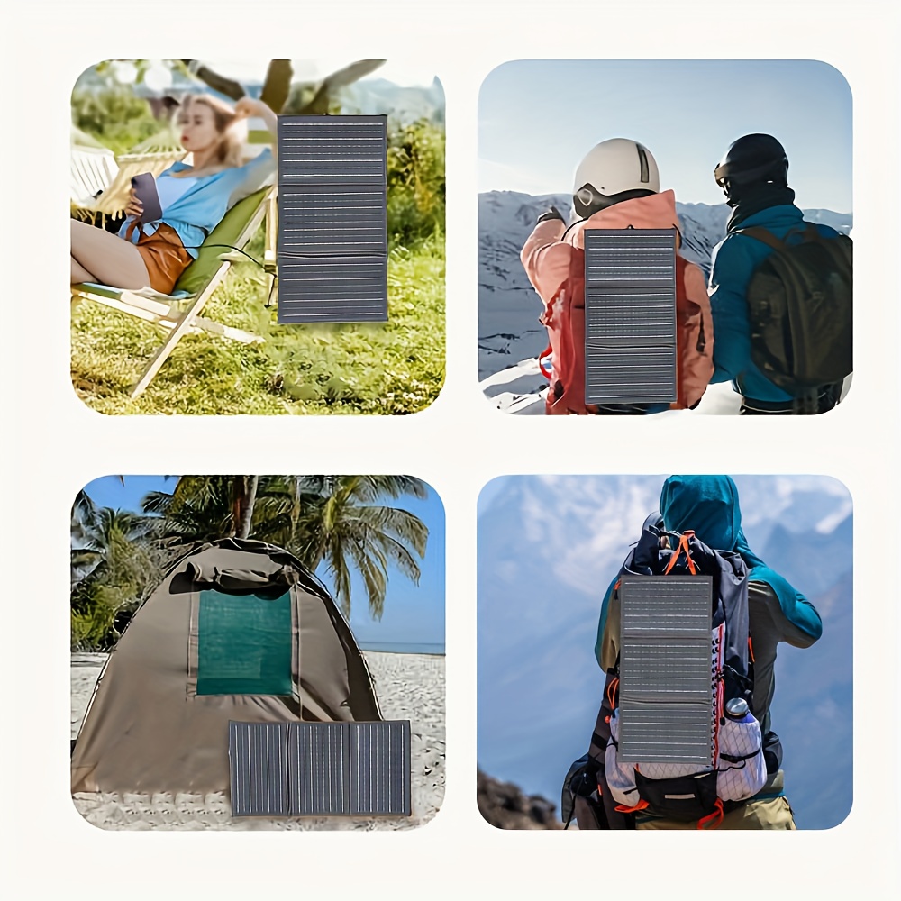 1pc Panneau Solaire Pliable avec Double Ports USB, Chargeur Solaire Portable pour Téléphones et Accessoires, Idéal pour le Camping, la Randonnée, le Vélo et les Pique-niques, Batterie Solaire Externe