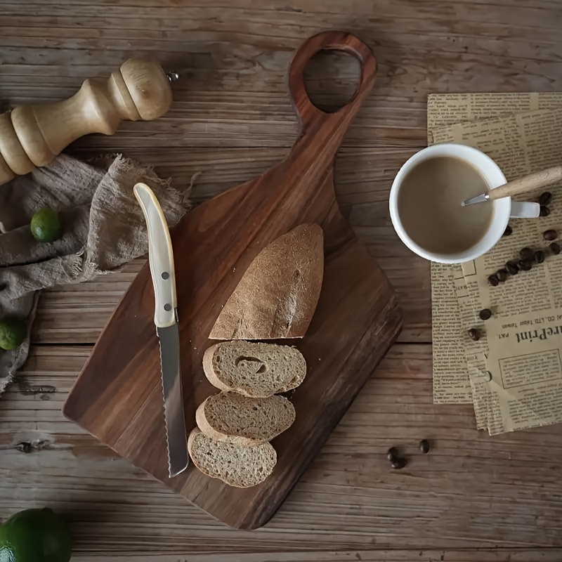 Acacia Wood Breakfast Trays With Handle - Polka Dot Patterned Fruit ...