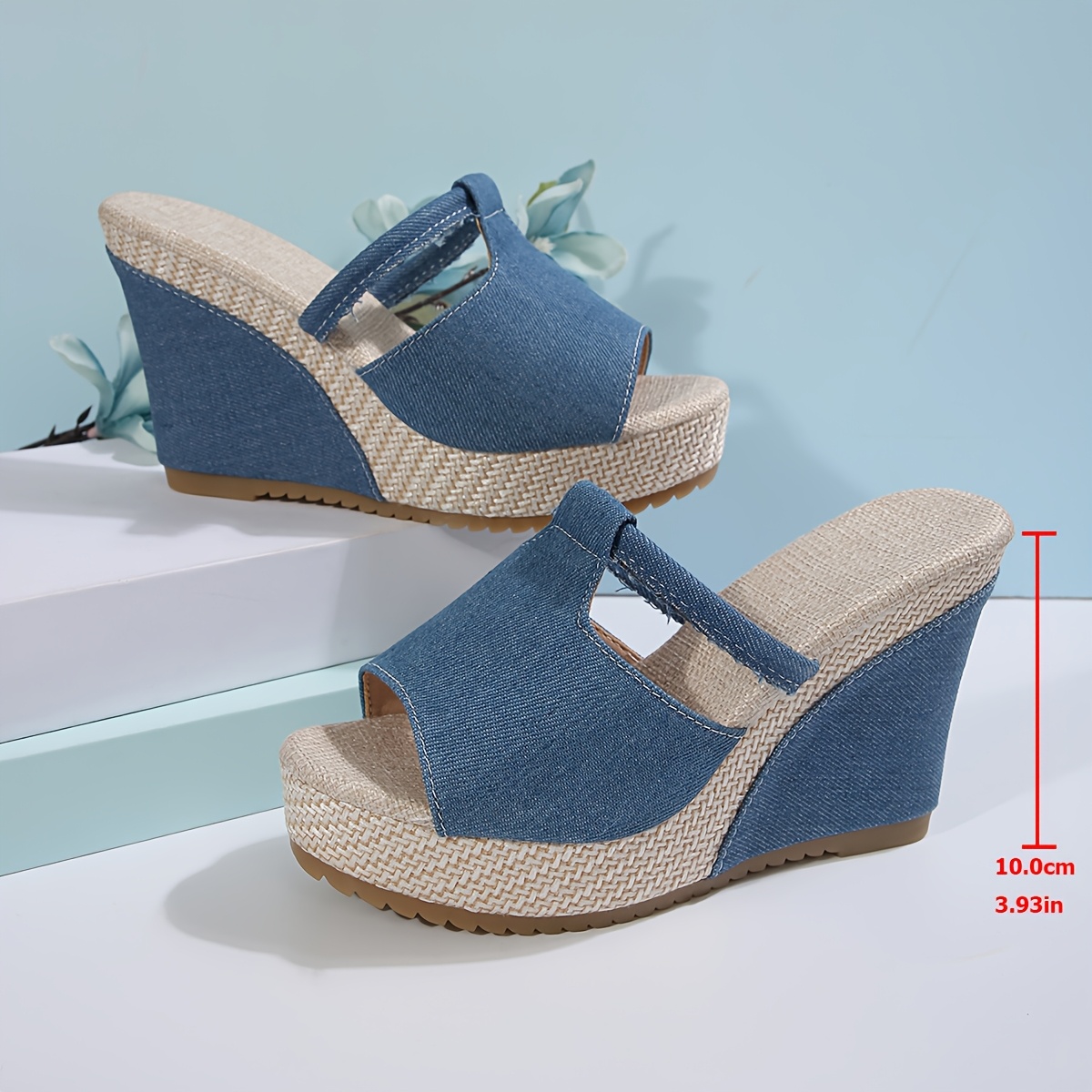 women's slip resistant wedge sandals thick platform high Temu