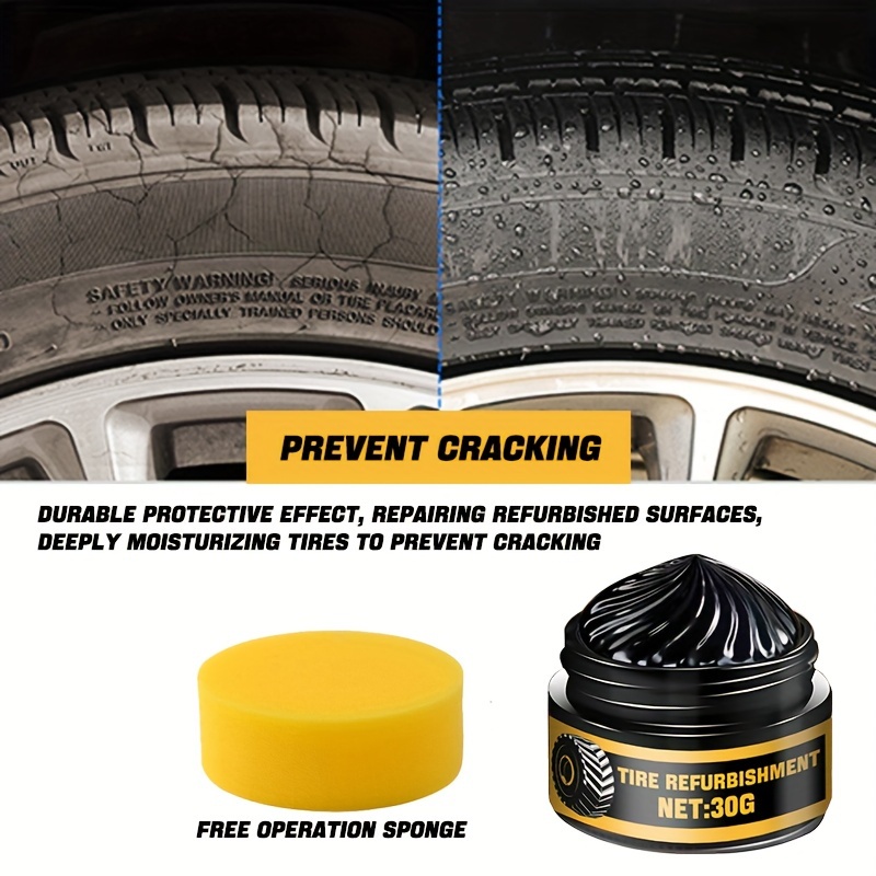 tire rejuvenating paste for restoring black color long lasting formula to prevent whitening cracking and aging plastic parts refurbishing covering scratches maintenance wax for bicycle and motorcycle tires details 1