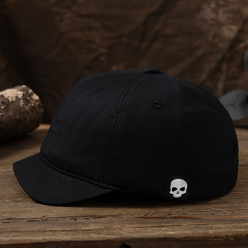 E-shop MAKEFGE Funky Skull Logo Baseballkappe - Leicht, Polyester, Geometrisches Muster | für Outdoor Streetwear & Hip-Hop-Stil