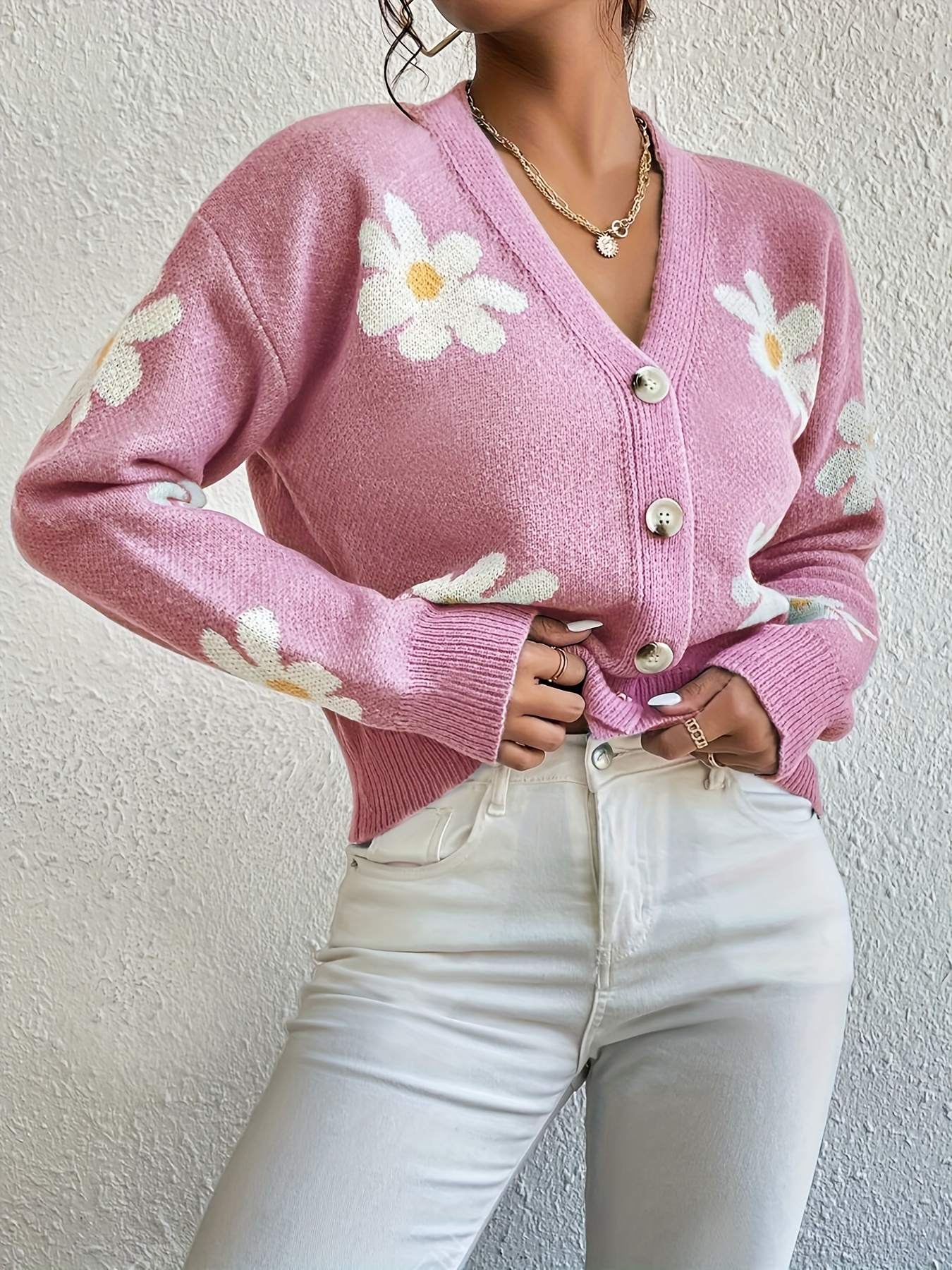 Aesthetic Sweater Women's Floral Cardigan Sweaters Cardigan
