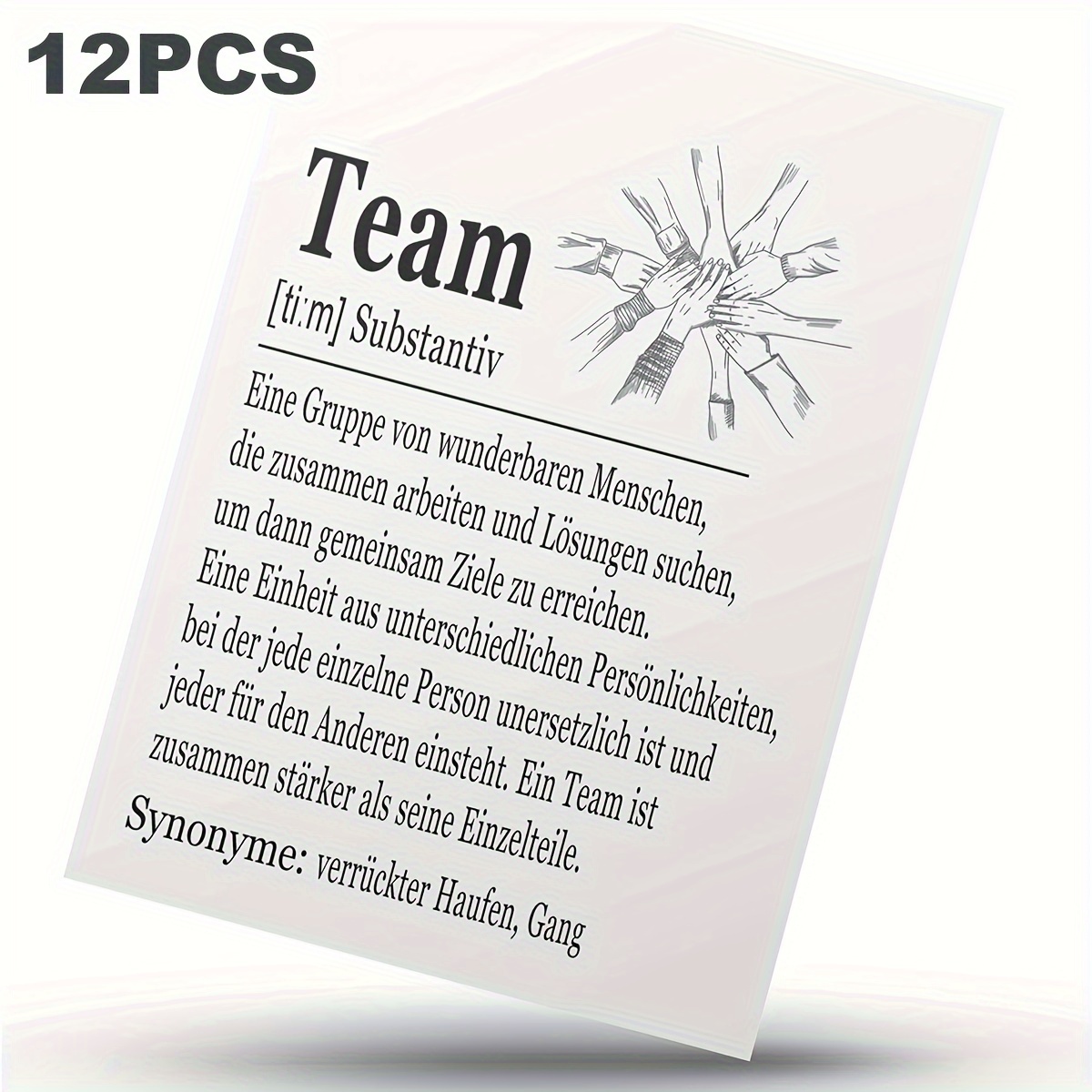 Image of 12 Including German Colleague Cards, Employee Cards, Cards, Thank You Cards, Greeting Cards, And Farewell Cards For Job (without Envelopes) Measuring 6x4 Inches