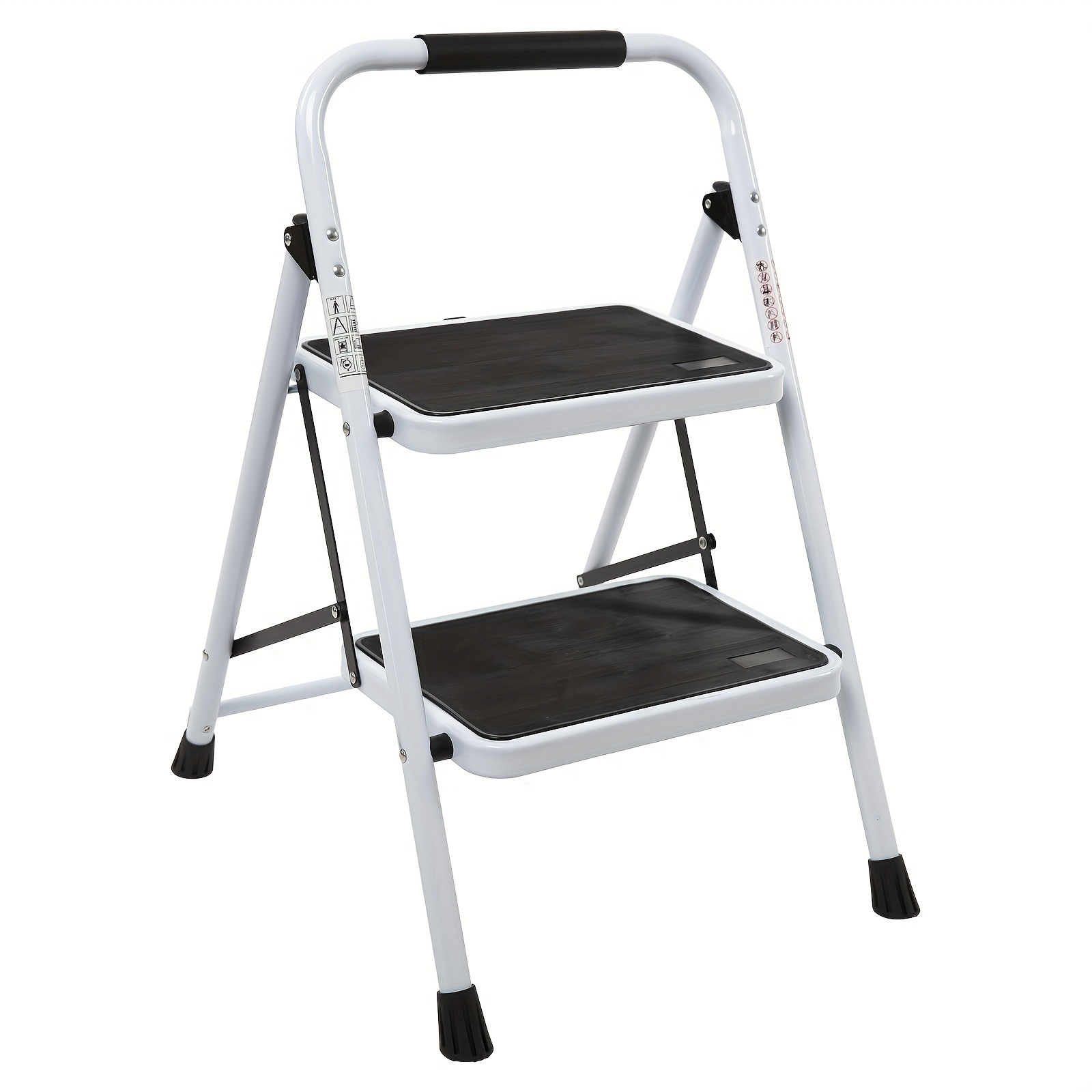 

2 Step Ladder Folding Step Stool For Adults With Top Handrail 330 Lbs Capacity, Lightweight & Portable Step 2stool Ladders With Wide Pedal For Home Kitchen Sturdy Steel Frame
