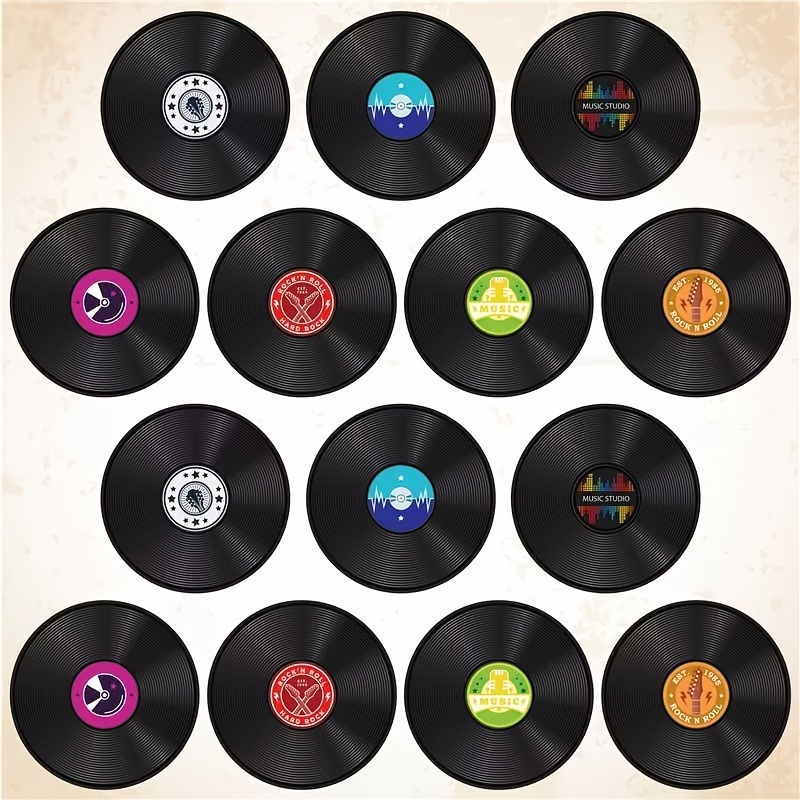 Image of 14pcs Record Party Decoration 12inch Cutouts Craft For Wall Party Supplies Music Party Favor Birthday