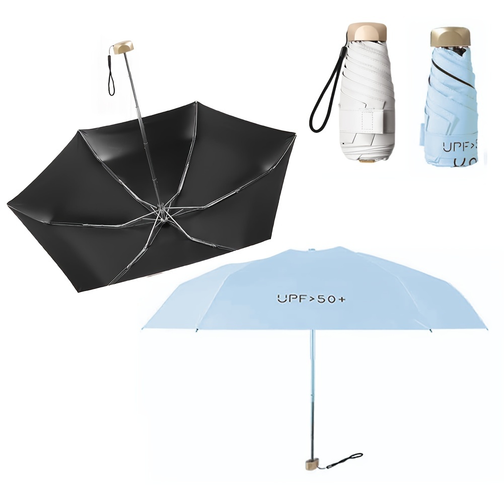2 mini umbrellas foldable umbrellas small and easy to carry rain and sun protection sun protection and uv protection