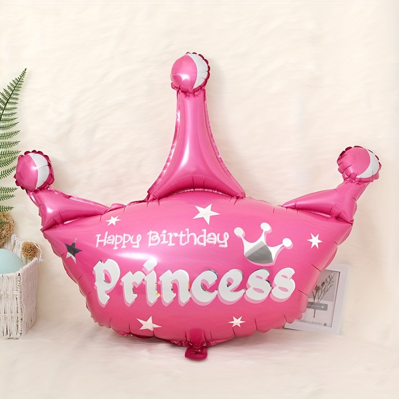 1pc, Giant Princess Crown Foil Balloons Pink Birthday Party Decorations Girls Party Supplies Baby Shower Decoration Decor, Halloween Decorations, Christmas Decorations For Christmas, Halloween