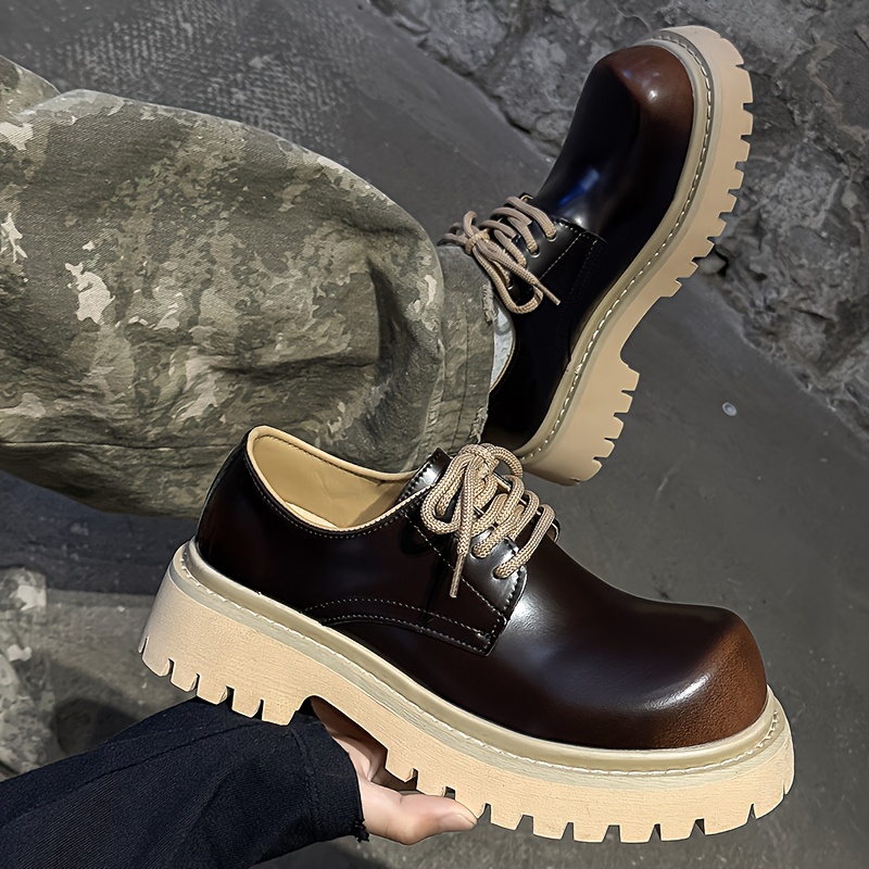 Men's Lace-Up Low-Top Shoes - Glossy Brown & Black Glossy Brown/Black/Beige/Tan/Gray/White - Minimalist Upper, Lace-Up Closure, Arch & Cushioned Rubber Sole - All-Season Casual & Semi-Formal Shoes for Men - Multi-Color Options Available - Solid Color Design with Glossy & Microfiber Lining - Lace-Up Ankle Boots for Men - Suitable for All Use, Sneakers for Men High Quality, Non Slip Shoes for Men, Fashion Shoes for Men