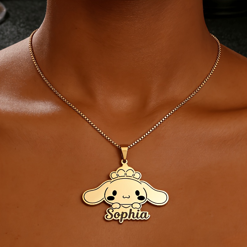Customized Cartoon Sanrio Cinnamoroll Name Pendant Necklace