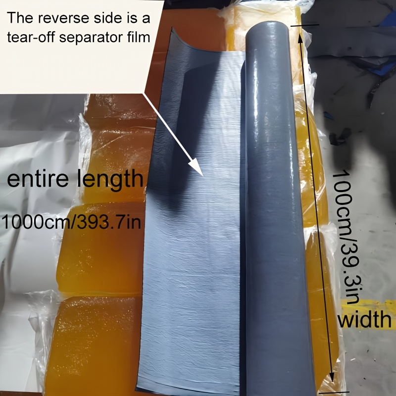 TEMU 1 Roll, Blue, Gray, Silver, 39.3in/393.7in Self-adhesive Waterproof Roll, Easy Construction Cut At Will Waterproof, Rust, , Anti-aging Suitable