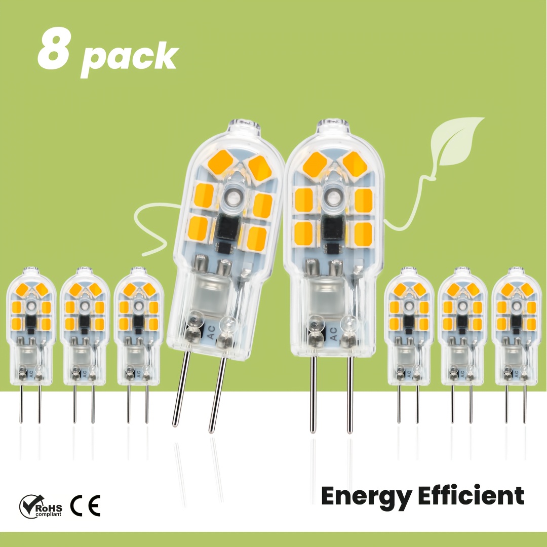 item picture   pack g4 led bulb 1 5w equivalent to 20w jc type halogen 3000k warm white 4000k neutral white 6000k daylight 150   360 beam ac   12v g4 bi pin base no   for landscape cabinet recessed garden under counter lighting