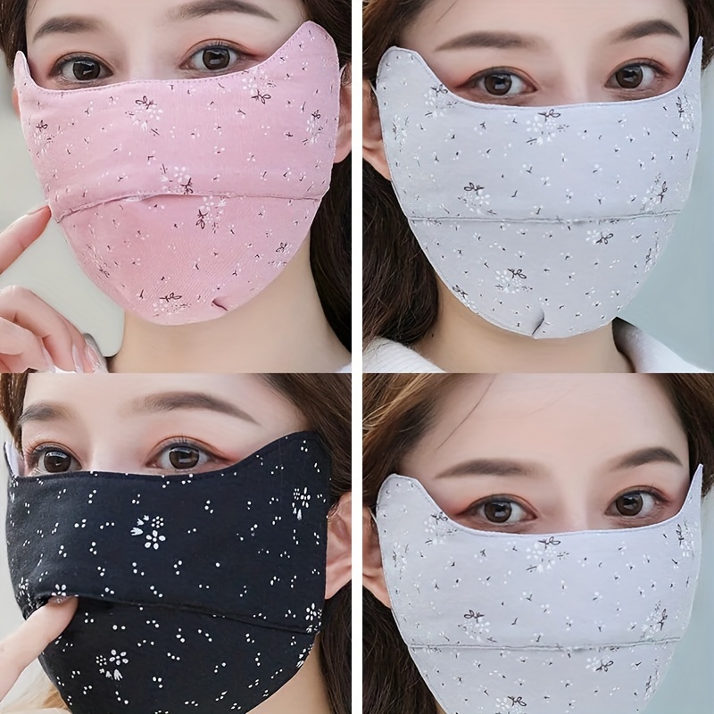 

1pc Breathable Thickened Fabric Face Mask, Floral Pattern, Adjustable Ear Loops, Anti-wrinkle, Washable, Diy Sewing Craft Supplies For Diy Masks