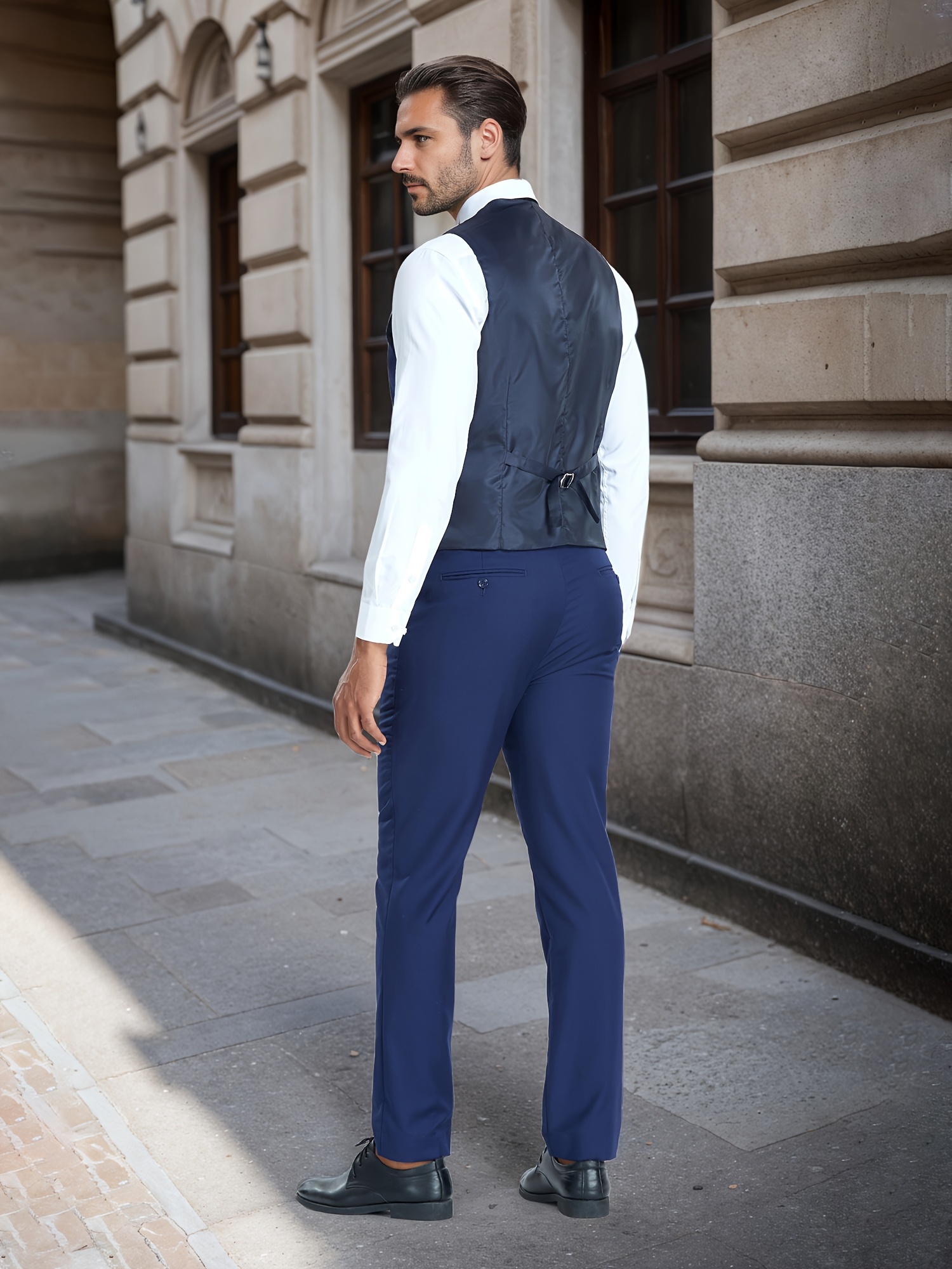 Blue Suit Blue Waistcoat Black Trousers Blue Waistcoat Men Wasket