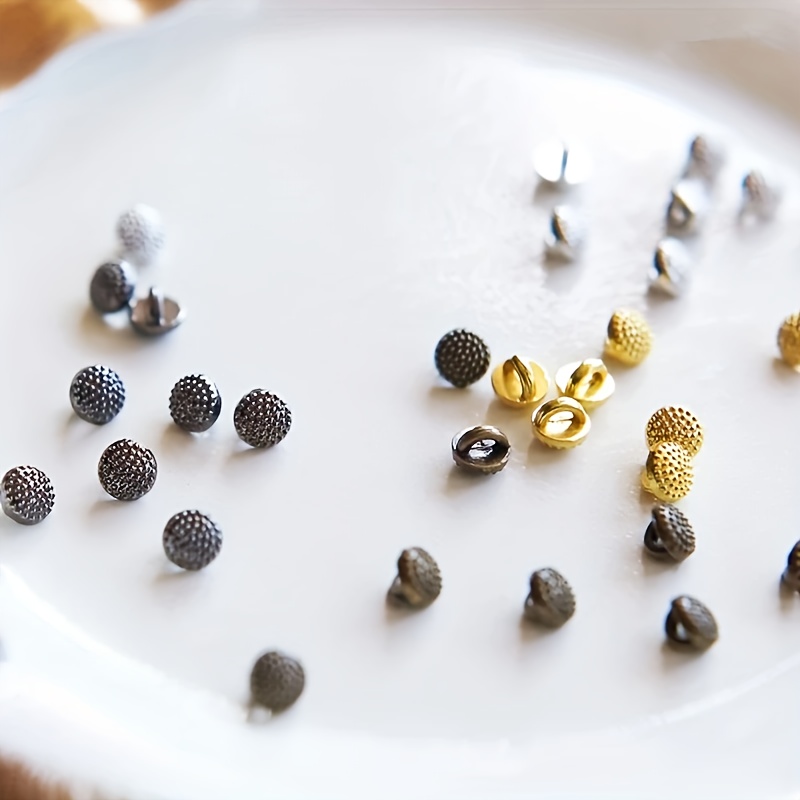 Image of A Set Of 40 Assorted Buttons Featuring Fish Roe Designs - Very Small In Size. Ideal For Clothing For Dolls, Jackets, Shirts, And Sewing Projects For Dolls