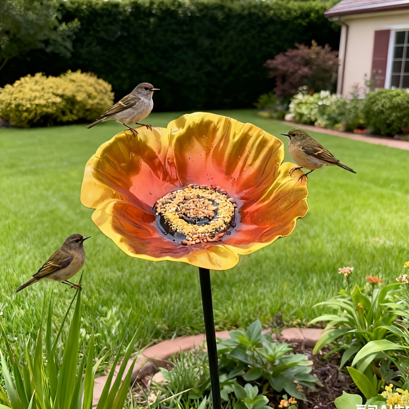 【3d】 [3d] Flower Decoration, Made Of Rust-proof Metal Material, Hand-made Gradient Color Painting , Three-dimensional And Full Petal Texture, Red, Orange, Blue, And Purple 4 Colors Are Bright And