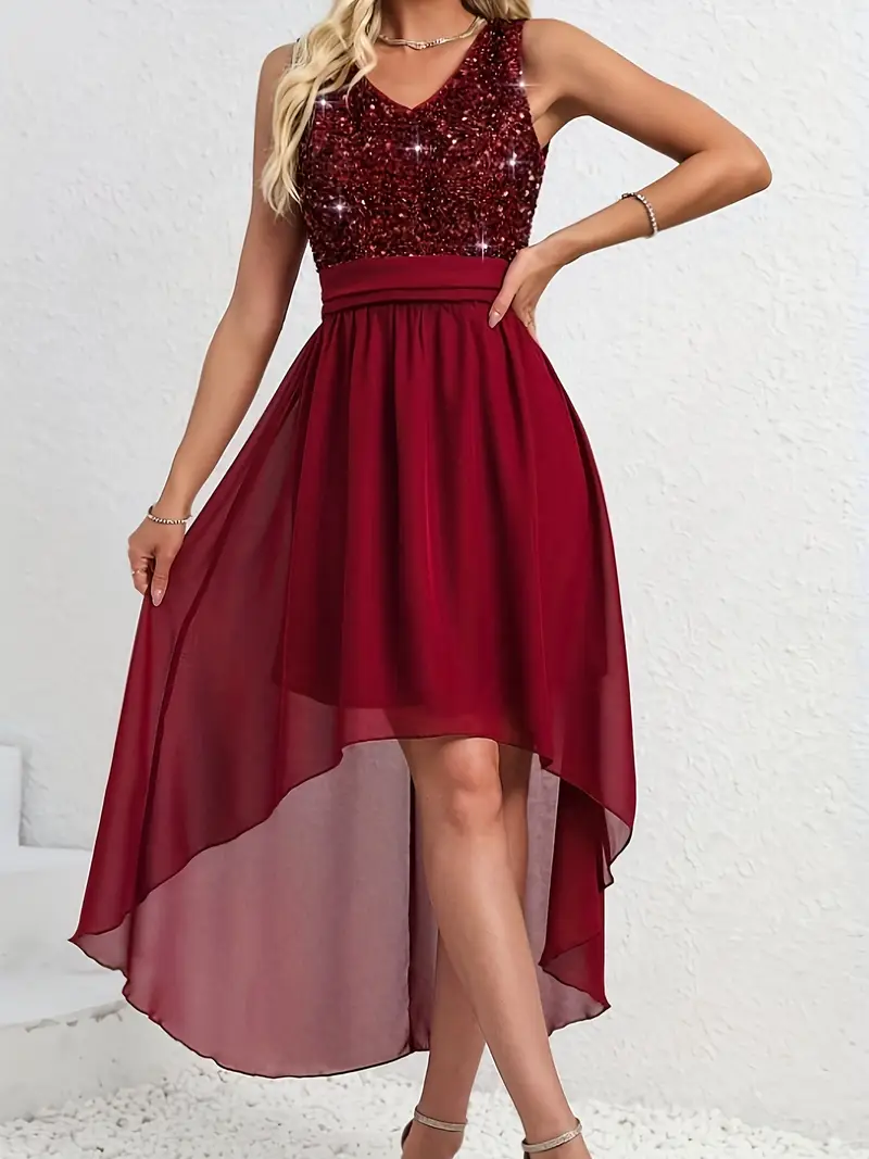prom dress red strapless Red Sequined Beaded Strapless Corset Slit Prom Dress