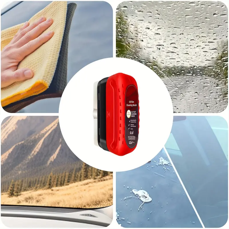 2pcs car glass oil film cleaner car windshield oil film cleaner car oil film cleaning brush glass oil film remover strong front windshield remover anti rain and fog cleaning glass brush 120ml details 3