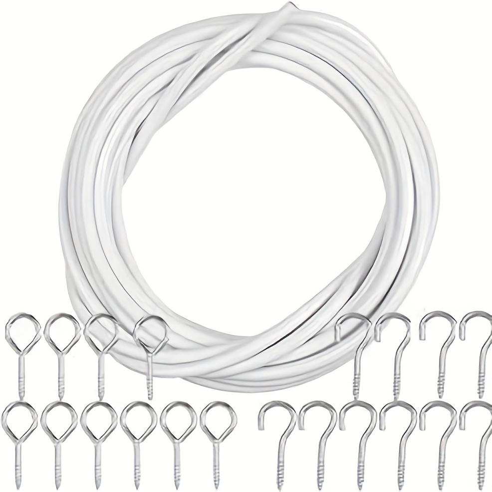 10 meters curtain wire rope   10 pairs of white curtain wire with eyelets and hooks suitable for hanging curtains tulle party decorations garden decorations or home wooden and   frames   perfectly  